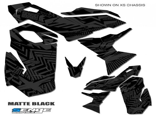 Senge Graphics 1999-2003 Ski-Doo ZX SK series Mayhem Matte Black graphics kit Decals Senge Graphics Inc. SGSNOSKI00109