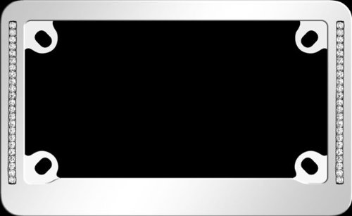 Cruiser Accessories 77830 Chrome/Clear 'MC Neo Diamondesque' License Plate Frame License Plate Frames Cruiser Accessories 77830
