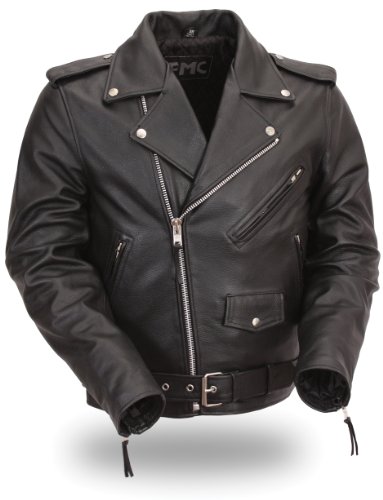 First Classics Men's Cassic Side - Lace Leather Motorcycle Jacket - 62 Jackets & Vests First Classics FMG-FMM205CRZ-62