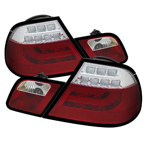 Spyder Auto (ALT-YD-BE4600-LBLED-RC) BMW E46 2-Door Coupe Red/Clear Light Bar Style LED Tail Light Tail Lights Spyder Auto ALT-YD-BE4600-LBLED-RC