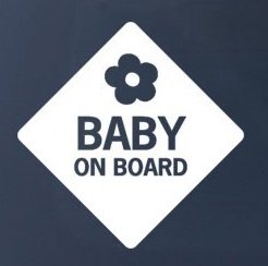 BABY ON BOARD - Child Warning - Car, Truck, Notebook, Vinyl Decal Sticker #1100 | Vinyl Color: White Decals StickyChimp SC-Batch-C-2795