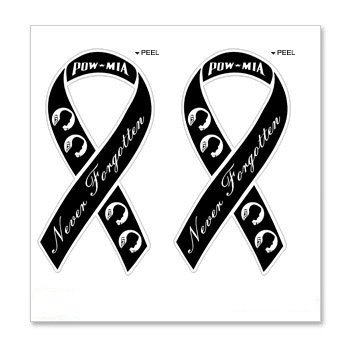 POW MIA Ribbon - Never Forgotten - Set of 2 - Window Bumper Locker Sticker Decals StickyChimp SC-Batch-C-2862