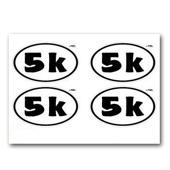 5k 3.1 Race Running Jogging Black - Set of 4 - Window Bumper Locker Stickers Decals StickyChimp SC-Batch-C-2904