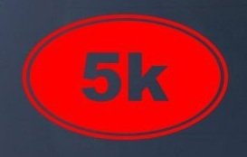 5K RUNNING EURO OVAL - Vinyl Car Decal Sticker #1762 | Vinyl Color: Red Decals StickyChimp SC-Batch-C-2907