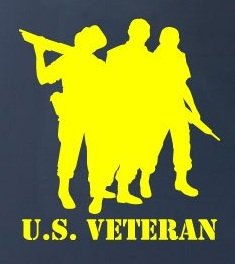 US VETERAN - Military - Vinyl Car Decal Sticker #1322 | Vinyl Color: Yellow Decals StickyChimp SC-Batch-C-2982