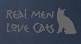REAL MEN LOVE CATS - Cat Vinyl Car Decal Sticker #1549 | Vinyl Color: Silver Decals StickyChimp SC-Batch-C-3026