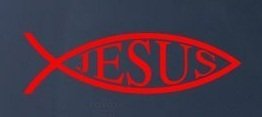 JESUS FISH 2 - Car, Truck, Notebook, Vinyl Decal Sticker #1277 | Vinyl Color: Red Decals StickyChimp SC-Batch-C-3056