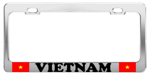 VIETNAM COUNTRY FLAG METAL HIGH QUALITY LICENSE PLATE FRAME CAR ACESSORIES Frames Product Express Country0093