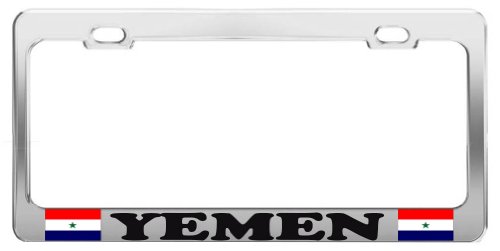YEMEN COUNTRY FLAG METAL HIGH QUALITY LICENSE PLATE FRAME CAR ACESSORIES Frames Product Express Country0094