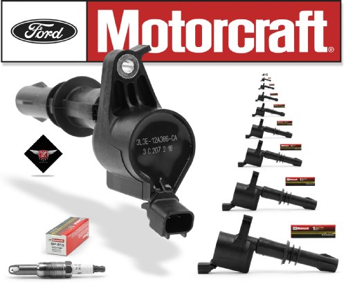 Set of 10 Motorcraft Ignition Coils DG-511 + 10 Motorcraft Spark Plugs SP-515 PZH14F Coils Motorcraft GN10182 5C1584