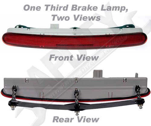 APDTY 034366 Third 3rd Center High Mount Brake Light Lamp Assembly For 1998-2010 Volkswagen Beetle (Upgraded LED Design) (Replaces VW 1C0945097E) Brake Lights APDTY 034366