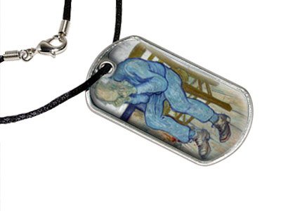 At Eternity's Gate by Van Gogh - Military Dog Tag Black Cord Necklace Key Chains Graphics and More d1553_C
