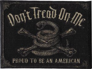 VINTAGE Don't Tread On Me Proud Iron-On / Sew-On HOT ROD Officially Licensed Car & Bike Culture Artwork, 2.7 x 3.6 EMBROIDERED Patch Bumper Stickers Officially Licensed Exclusive Original Artwork P-3719