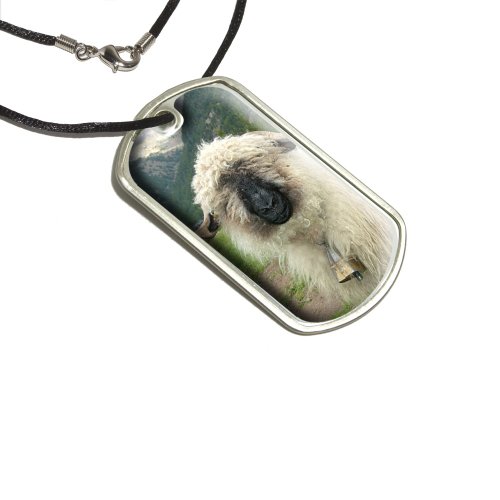 Valais Blacknose Sheep - Switzerland Military Dog Tag Black Cord Key Chains Graphics and More d2634_C