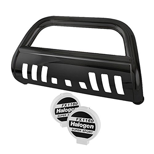 Carpart4u Chevy Blazer 92 94 Fullsize - 3 Inch Black Powder Coated Bull Bar With 4x4 5 Inch Fog Lights With White Cover Bumper Guards Spyder Auto CB-A02G0410-BK+FL-CH-27003-E