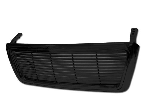 Black Horizontal Billet Style Front Hood Bumper Grill Grille Abs Ford F150 Grilles Topline_autopart fggg-grz-f15004-h-bk-001
