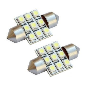 Cutequeen White 4pcs 36mm(1.50) 3528 9-smd 12v Festoon Dome Light LED Bulbs 3021 De3021 6411 6413 6418 De3423 De3425 (Pack of 4) Bulbs Cutequeen JIANXIN-04-08-01-004