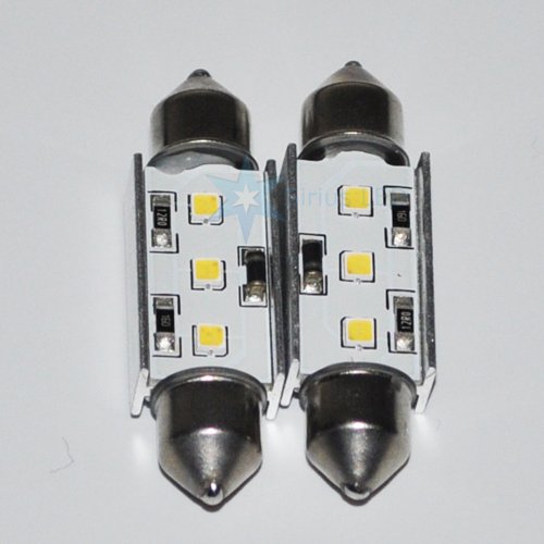 2x 41mm LED Festoon Dome Light Car Bulb 3x 5630 SMD 5050 3528 White Lighting SiriusLED 560 576 569 570 212-2 214-2 2112 2122 2142 64111
