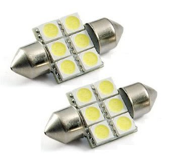 Cutequeen White 31mm(1.25) 5050 6-SMD 12V Festoon Dome Light LED Bulbs DE3175 DE3021 DE3022 3175(pack of 4) Lighting Cutequeen JIANXIN-02-04-07-04