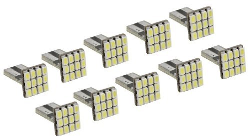 Cutequeen 10pcs LED Car Lights Bulb White T10 T15 1206 12-smd 906 579 901 904 908 909 912 914 915 916 917 918 920 921 922 923 926 927 928 939 (Pack of 10) Bulbs Cutequeen JIANXIN-02-06-02-10