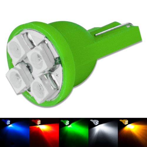 Auto Dynasty T10 194 / 168 Light Bulb With 4 X Green SMD LED Clock Lights Auto Dynasty AD-LED-T10-W-3528-4SMD-LED-GN