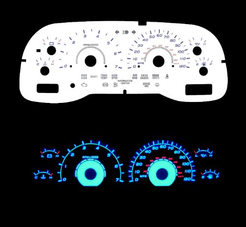 01-03 Dodge Dakota Reverse White Gauges Blue indiglo kit Gauge Sets R Tunes Racing RIG-251