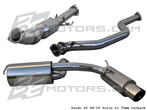 Tsudo 04-10 tC 70mm S2 S-Pipe-back JDM catback exhaust Cat-Back Systems Tsudo Performance 20-9375