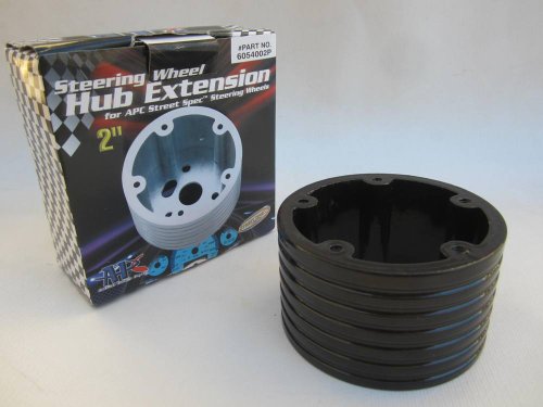 2 Steering Wheel Adapter Spacer Extension, 3-5 Hole Hub, Glossy Black Steering Accessories APC 6054002P-GB