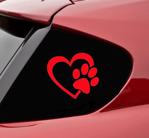 Bumper Stickers, Decals & Magnets pet DECALS DD-LLC-HRTPAW-R4