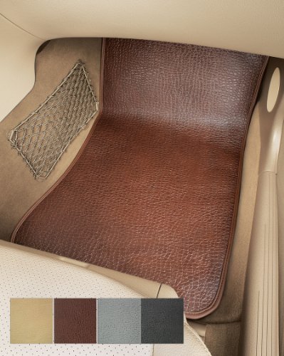 Introtech 2pc Leather Front Floor Mat Set, Color: Gray AD-623F2029 Custom Fit Intro-Tech Automotive AD-623F2029