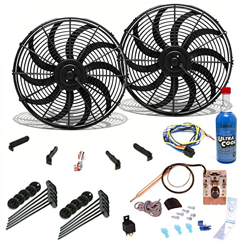Zirgo 10296 Super Cool Pack (Two 3000 fCFM 16 S Blade Fans, Adjustable Temp Switch, Harness, and Brackets and Additive) Fans Zirgo 10296