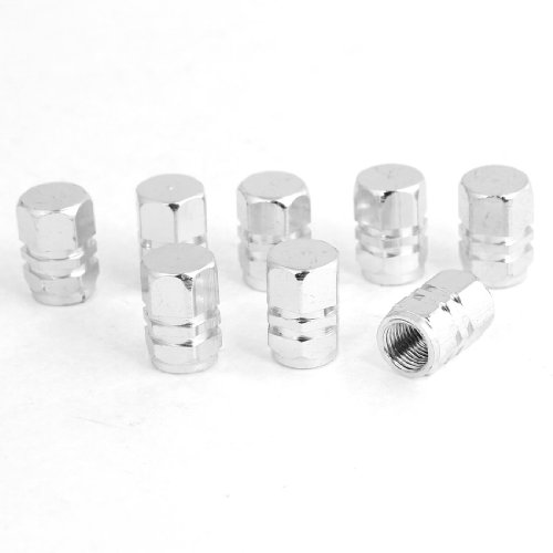 8PCS Silver Tone Alloy Tire Tyre Valve Caps Covers Protectors for Car Seals Amico a13110800ux0087