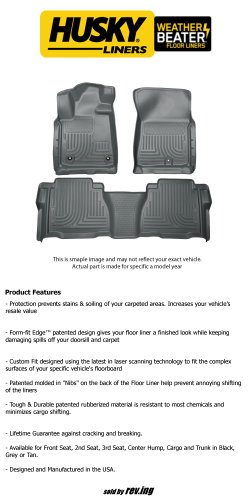 2012 - 2013 Toyota Prius Plug-In - WeatherBeater Floor Liners - Front & Rear Custom Fit Husky Liners