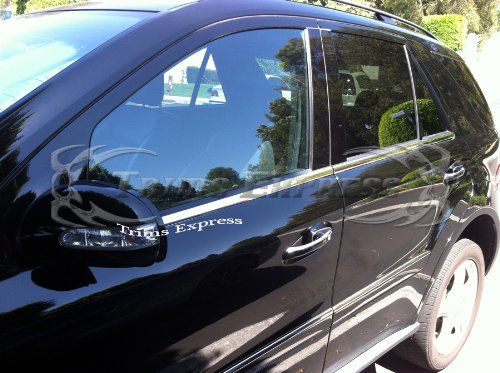 2006-2011 Mercedes Benz ML 4Pc Stainless Steel Window Sill Trim Overlay Doors Chrome Effect R4509