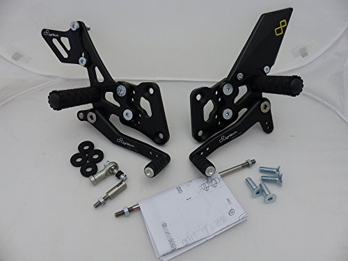 LighTech FTRKA005 Black Anodized Adjustable Rearset with Fixed Foot Pegs Rearsets Lightech FTRKA005
