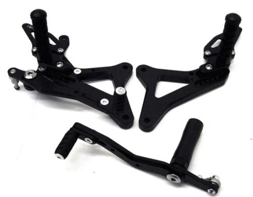 LighTech FTRYA001 Black Anodized Track System Rearset with Fixed Foot Pegs Rearsets Lightech FTRYA001
