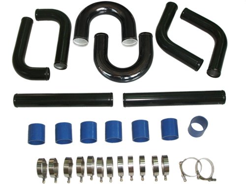 CXRacing 2.5 Black Universal Aluminum Turbo Intercooler Piping Kit 90 Degree L Pipe Piping & Piping Kits CXRacing 10422004833