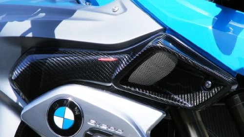 Powerbronze 207-B102-681 carbon fibre side panel upper to fit BMW R1200GS (pair) Carbon Fibre - Silver Mesh Side Panels Powerbronze International 207-B102-681