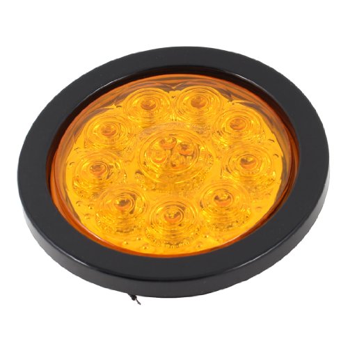Yellow 13 LED Lamp Rubber Grommet Round Rear Turn Tail Light for Truck Tail Light Assemblies Amico a13110500ux0338