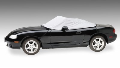 Covercraft IC3077D1 Easy-to-use protection for convertibles when the top is down. Interior covers help protect the windshield and interior from damaging UV rays airborne pollutants and droppings from trees and birds. Convertible Top Interior Cover Covercraft Custom Convertible Interior Cover - Sunbrella Pacific Blue Custom Fit Covercraft IC3077D1