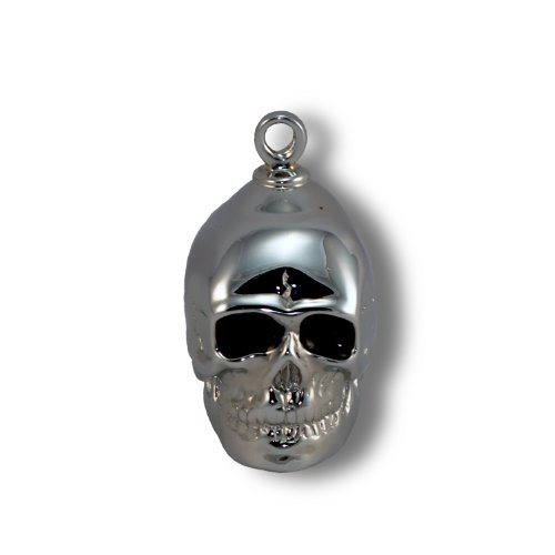 Sculpted Skull w/Black Resin Eyes, Chrome Plated Brass Ride Bell #CB34-5 Motorcycle Accessory Mounts Au Cornerstone, Inc. CB34-5