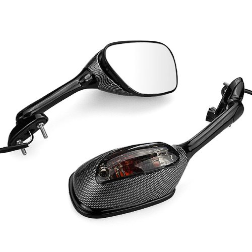 2pcs Carbon Style Integrated Blinker Indicator Side Mirror For Motorcycle Racing Bike Suzuki GSX 750F Katana Mirrors Anzio M02-106-AZO-2