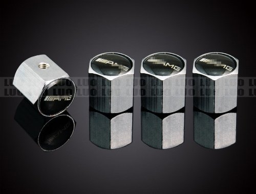 Car parts Racing 4 Pcs Chrome Auto Logo Stainless Airtight Wheel Tire Valve Caps Stem Air Fit For AMG All Model Valve Stems & Caps LUO LUOO-CAX13-11-B019