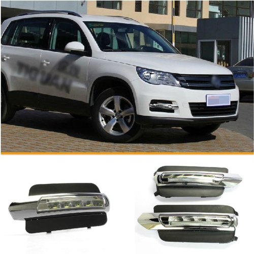Mystery Ice Blue Width LED Daytime Running DRL for Volkswagen Tiguan 2011-2012 Bulbs GOOACC Tools965