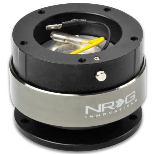 NRG SRK-300BK Gen 2.0 5-Hole Steering Wheel Quick Release Kit - Black Body & Titanium Chrome Ring Steering Accessories NRG Innovations AD-NRG-SRK-300BK