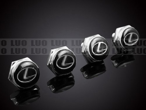 4 Pcs Chrome Car parts Auto Logo Stainless Replacement License Plate Frame Screw Bolt Caps Covers emblem CT ES GS IS LS LX RX Fasteners License Plate