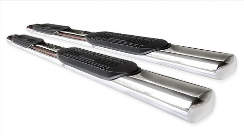 Fits 09-14 Ford F-150 SuperCrew Cab 5 inch Wide Step S/S Nerf Bars Side Steps Body APS NB-F5177L