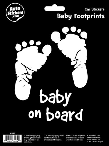 WMI Designs (10042) Footprint - Baby on Board Sticker Decals WMI Designs 10042