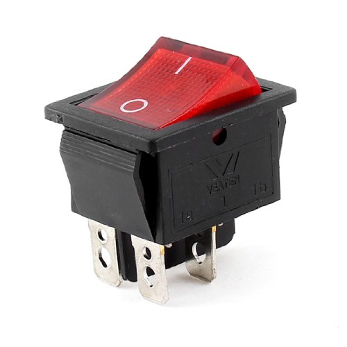 Red Lamp 4 Pin DPDT Snap In Boat Rocker Switch 250V/15A 125V/20A AC Power Window Amico a13112500ux0261