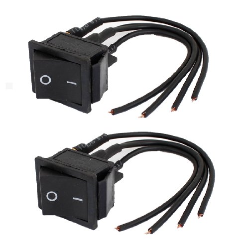 2 Pcs Truck Car Flush Mounted Pre-wired Boat Rocker Switch AC 250V/16A 125V/20A Circuit Breakers Amico a13070500ux0907